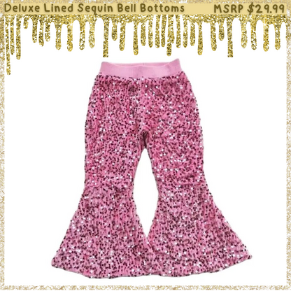 Deluxe Lined Sequin Bell Bottoms (Flare Pants)