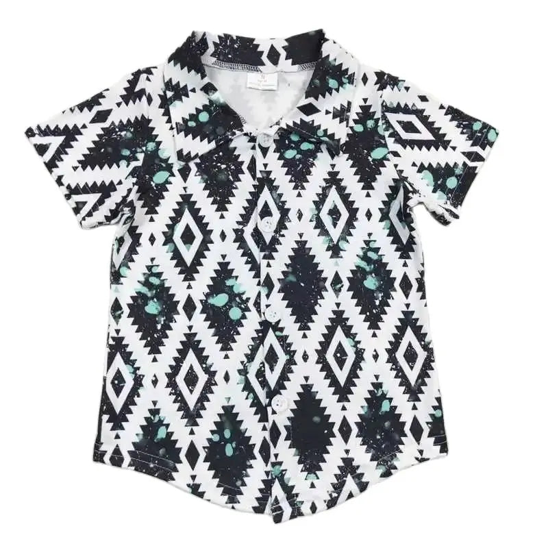 Western Turquoise Geo Boho - Boys Clothing - Back To School