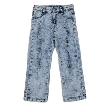 Kids Distressed Acid Wash Denim JEANS Straight Leg