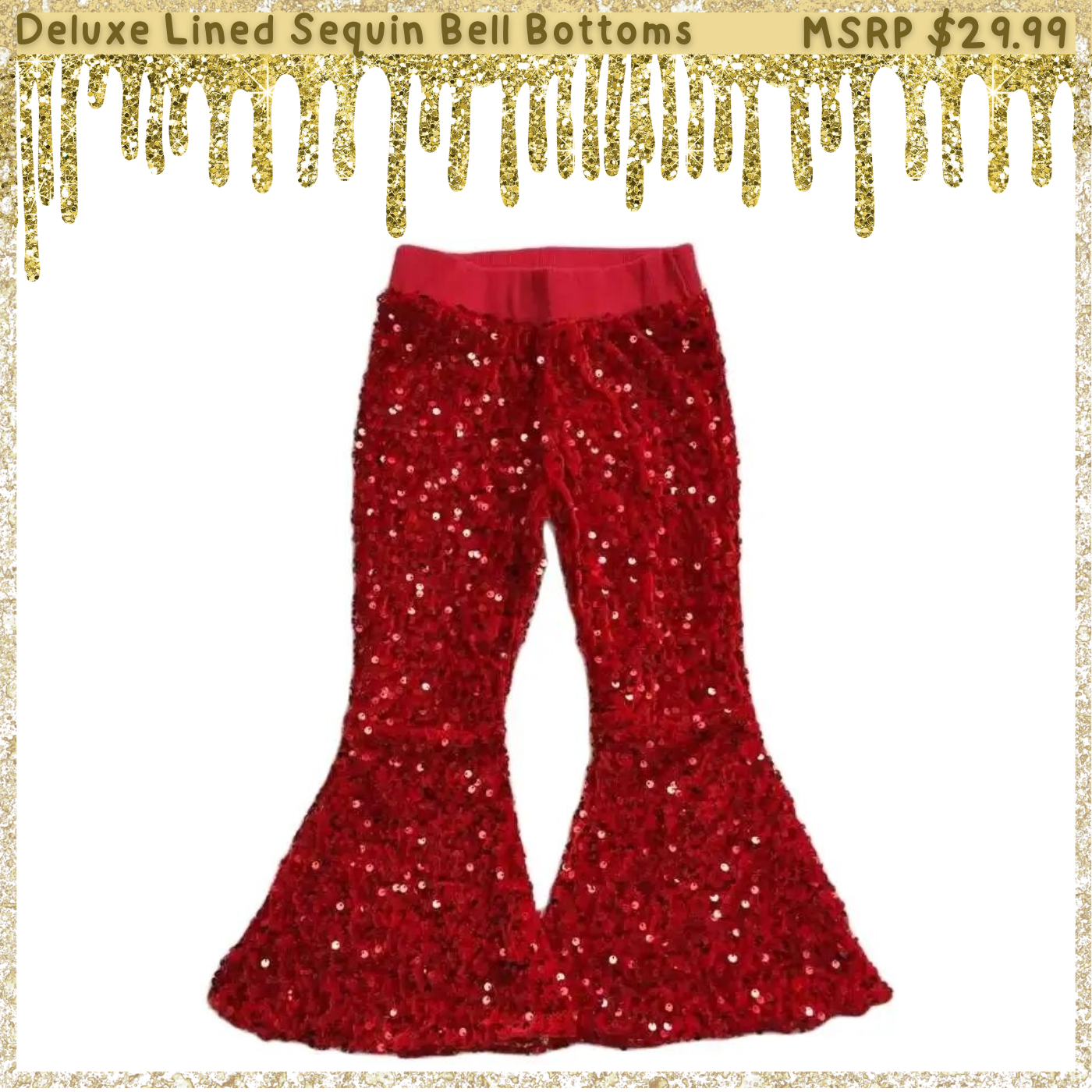 Deluxe Lined Sequin Bell Bottoms (Flare Pants)