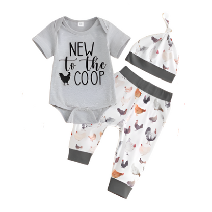 New To the Coop Newborn Western Baby Layette Outfit Apparel