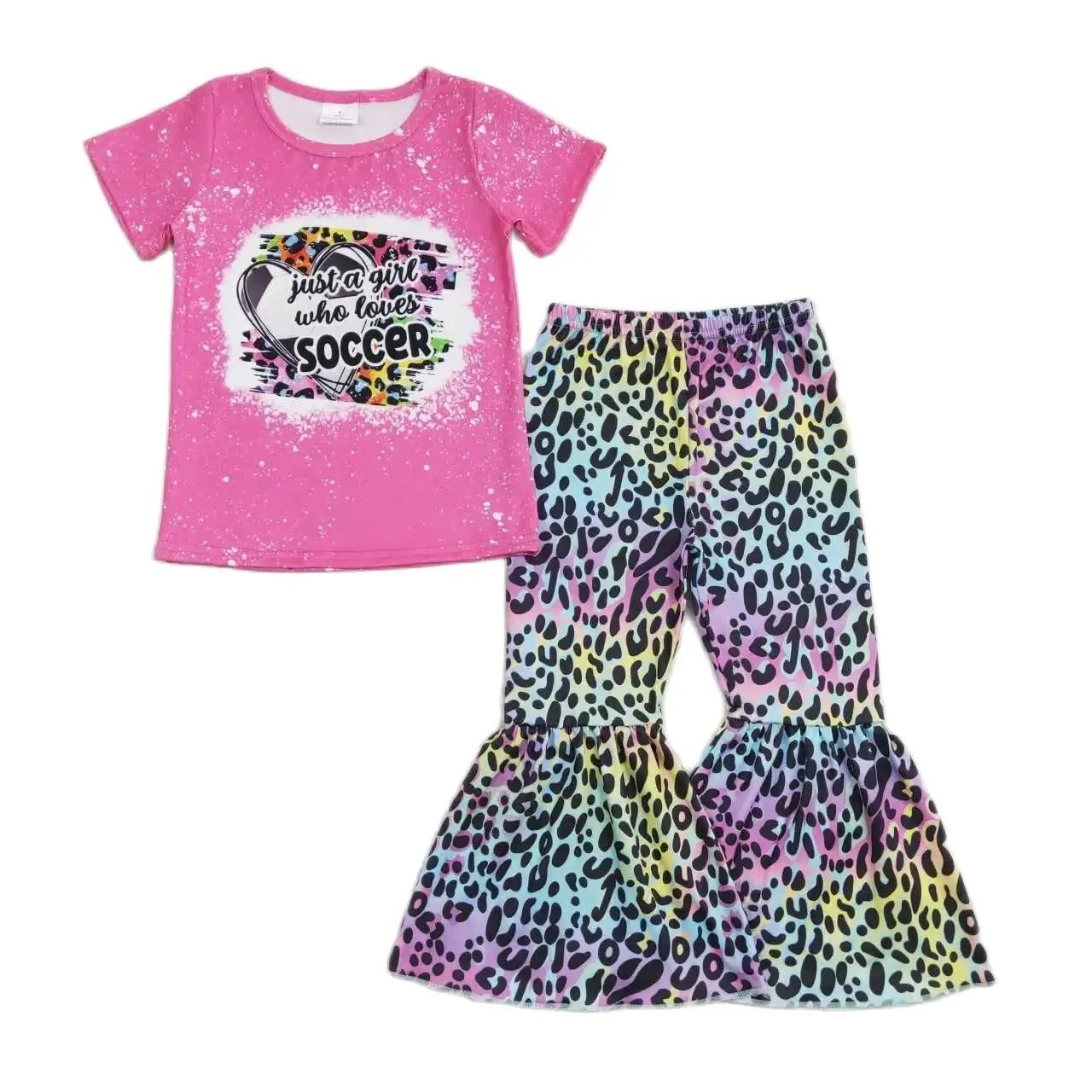 Scocer Leopard Girl - Western Bell Bottom Outfit Kids