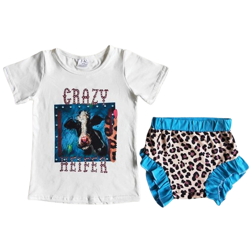 SALE - Crazy Heifer Outfit Southwest Baby Bummies - Kids