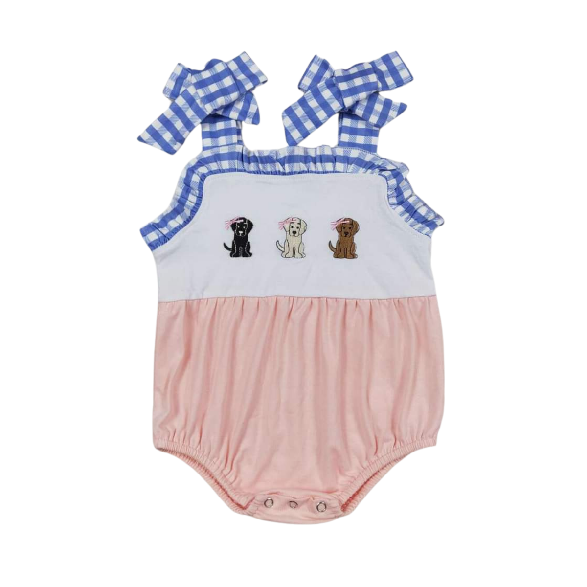 Whimsical Baby Romper Puppy Love - Kids Clothing