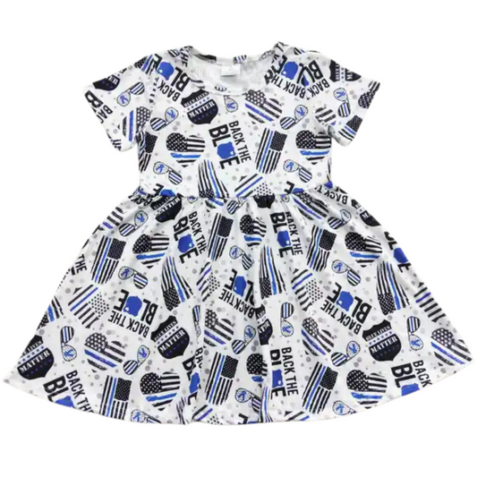 Colorful Dress Back the Blue Twirly - Kids Clothes