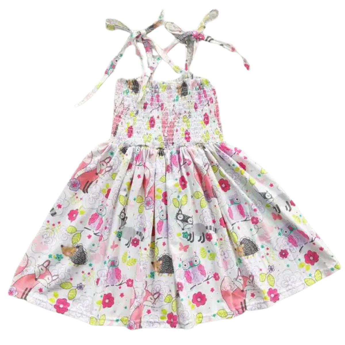 Whimsical Dress Smocked Woodland Animals - Kids