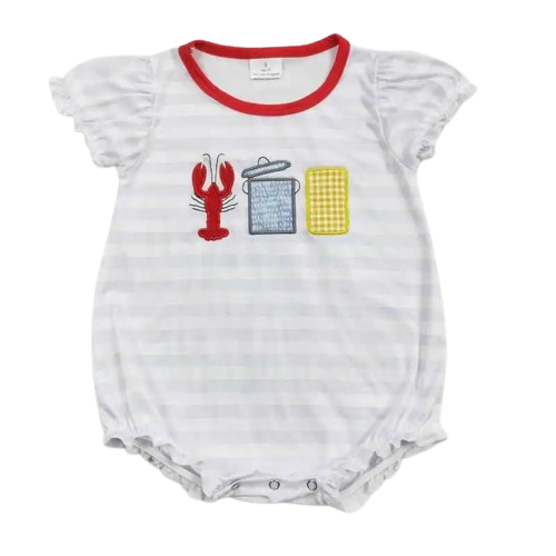 Whimsical Baby Romper Seafood Cookout - Kids Clothing