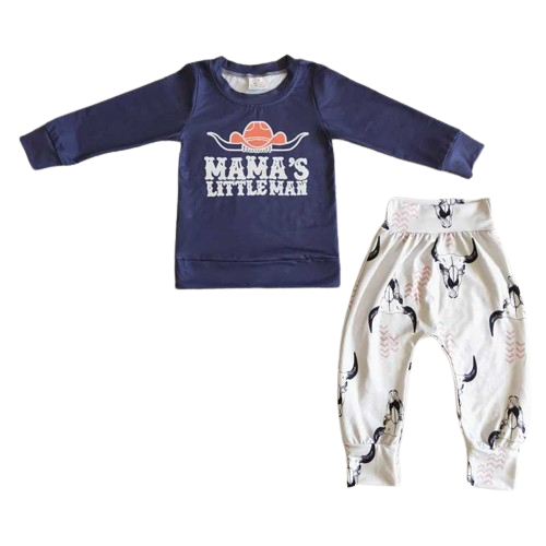 Mama's Little Man Western Long Sleeve Shirt and Pants - Kids