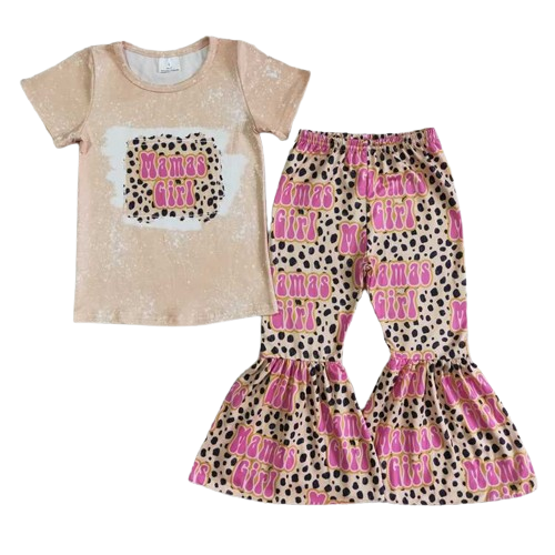 Mama's Girl Leopard - Western Bell Bottom Outfit Kids