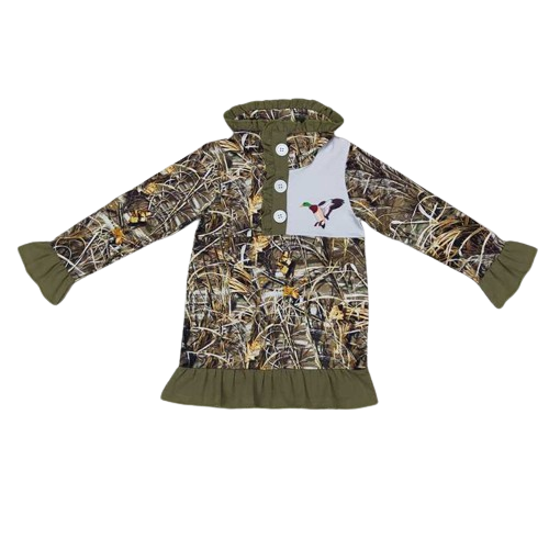 Camo Duck Girls Long Sleeve Western Shirt - Kids Clothes