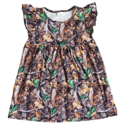 Southwest Dress Flutter Sleeve Camo - Kids Clothing