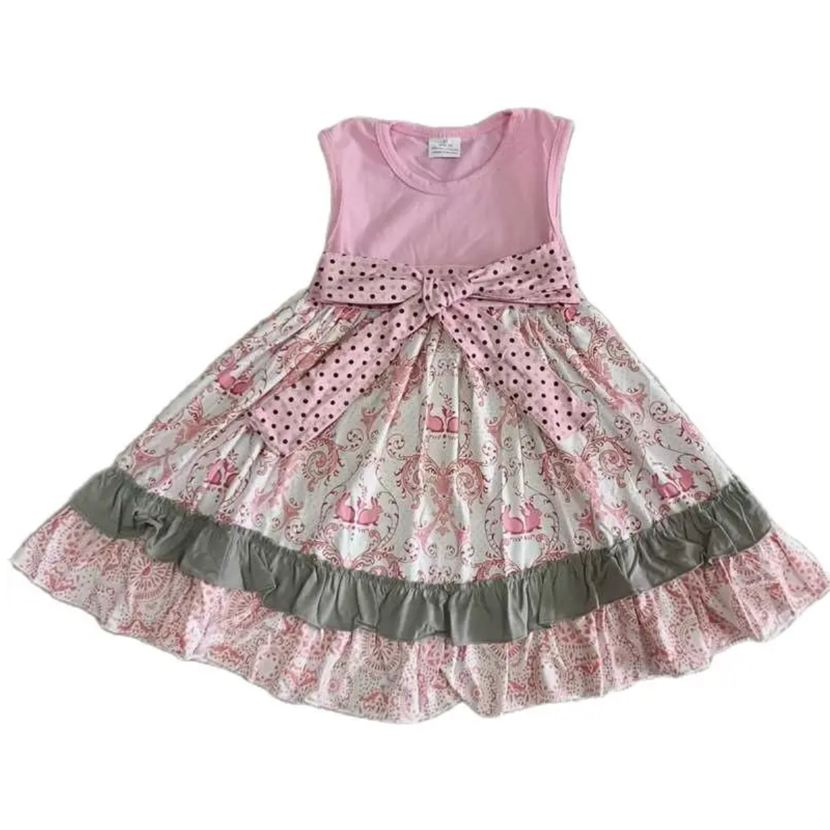 Floral Dress Sleeveless Patchwork - Kids Clothing