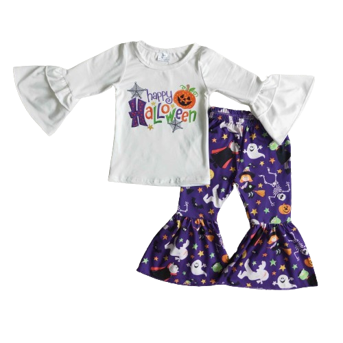 Girls Happy Halloween Fall/Autumn Long Sleeve Shirt & Pants