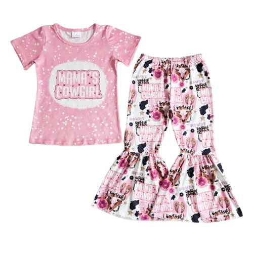 Mama's Cowgirl Pink - Western Bell Bottom Outfit Kids Girls