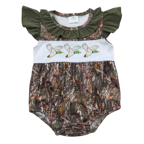 CAMO DUCK Flutter Sleeve Baby Romper