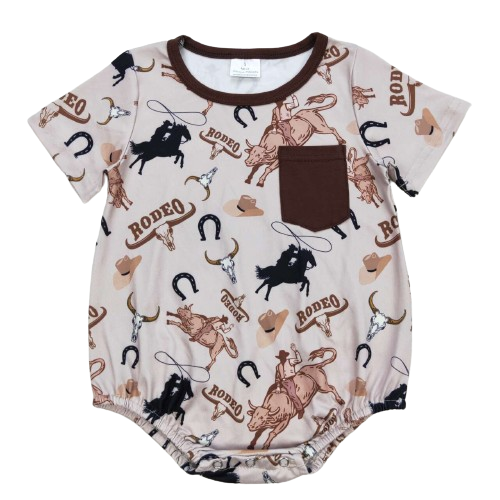 Western Baby Romper Rodeo Pocket - Baby Clothes