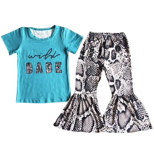 Wild Babe Snakeskin - Western Bell Bottom Outfit Kids