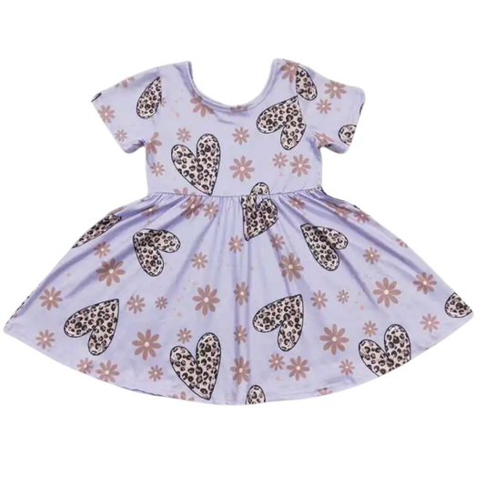 Southwest Dress Leopard Print Hearts - Kids Clothing