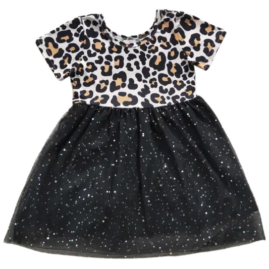 Southwest Dress Leopard Print Colorblock - Kids Clothing