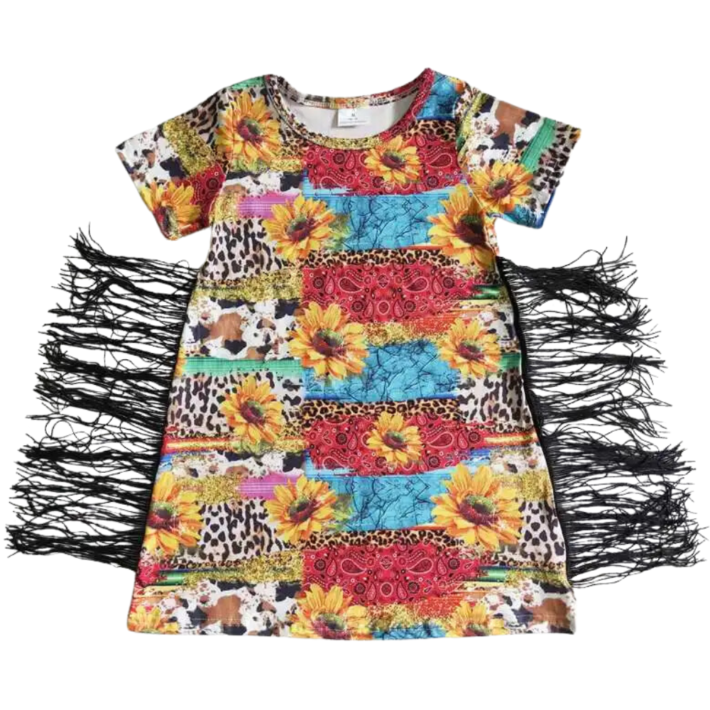 SALE - Southwest Dress Bright Sunflower Stripe - Kids Clothing