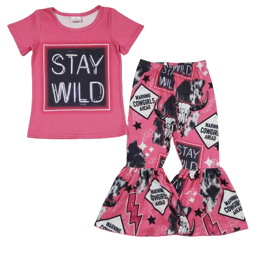 Stay Wild Cowgirl - Western Bell Bottom Outfit Kids