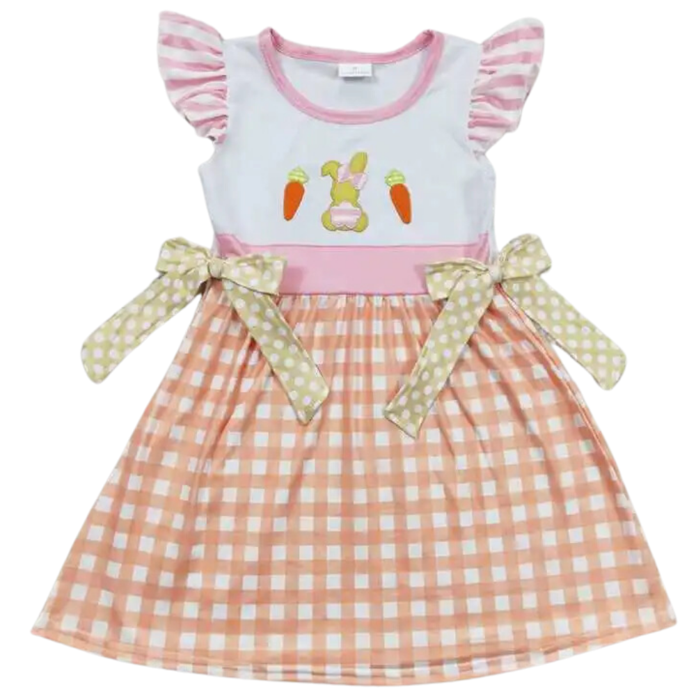 Whimsical Dress Flutter Sleeve Bunny - Kids Clothing