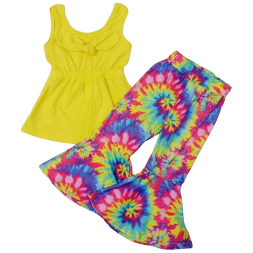 Sleeveless Psychedelic Tie Dye - Western Bell Bottom Outfit