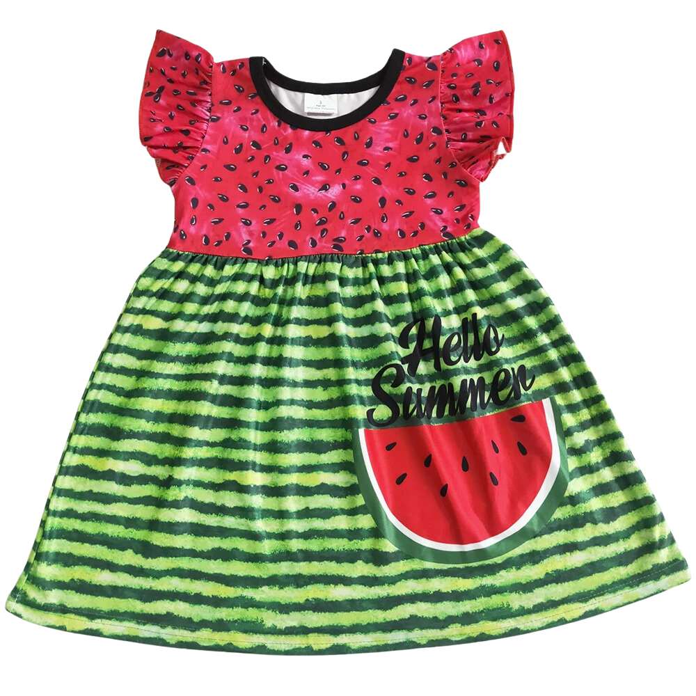 Whimsical Dress Flutter Sleeve Watermelon - Kids