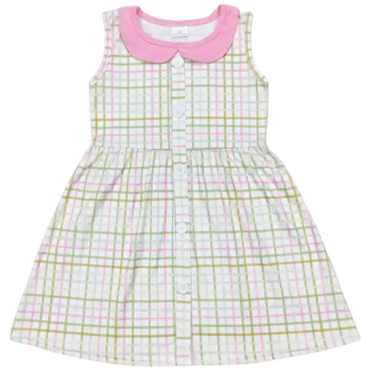 Colorful Dress Sweet Plaid - Kids Clothing