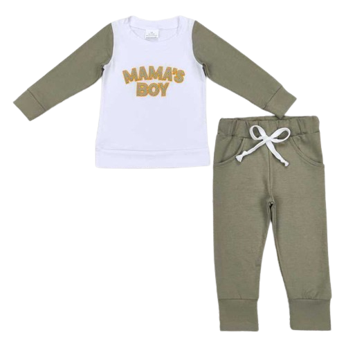 Mama's Boy Long Sleeve Shirt & Pants Back to School