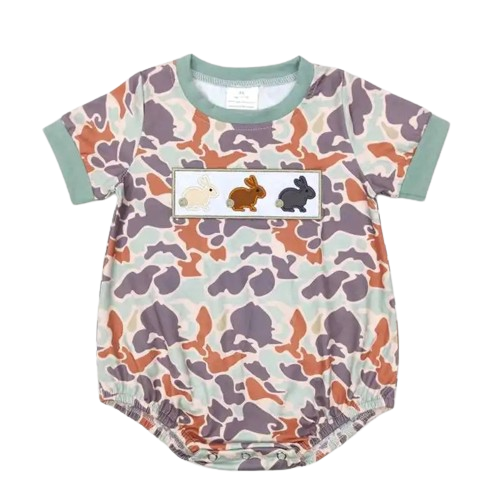 Western Baby Romper Triple Bunny Camo - Baby Clothes